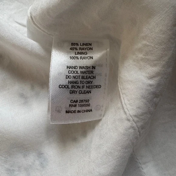 HOUSE OF HARLOW 1960 Smocked linen blend floral midi dress white blue size L - Picture 8 of 12